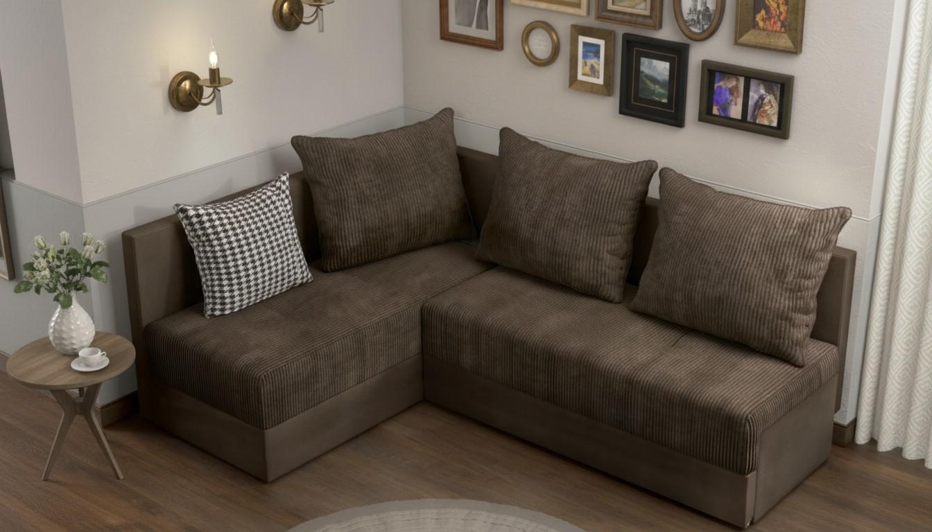 Extendable corner sofa Aramo, dark brown  3